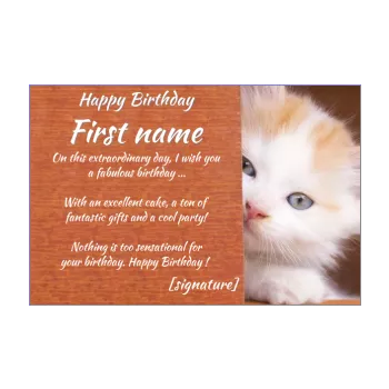 happy birthday card cat brown animals 
