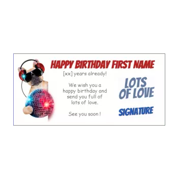 happy birthday card dog kid music animals 