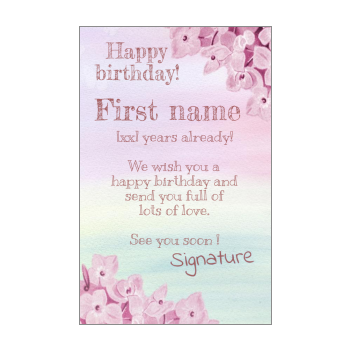 Girl's Birthday Card free printable template or send online
