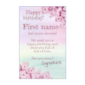 happy birthday card girl kid rose 