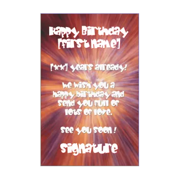 happy birthday card abstract kid red 
