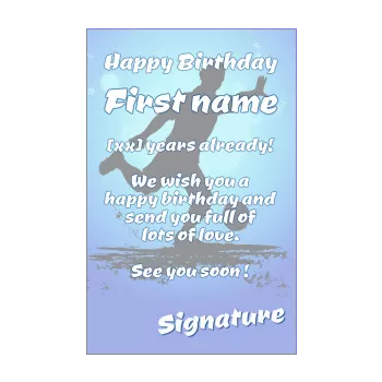 happy birthday card soccer blue boy kid sport 