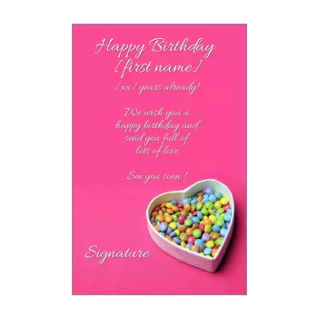 happy birthday card candy girl kid rose 