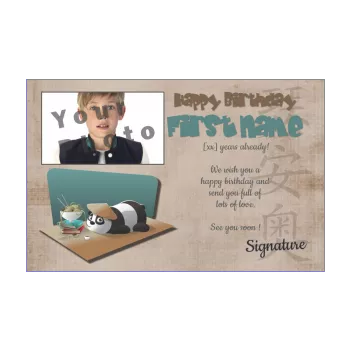 happy birthday card kid panda animals 