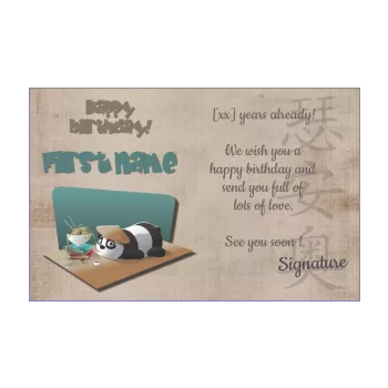 happy birthday card kid panda animals 