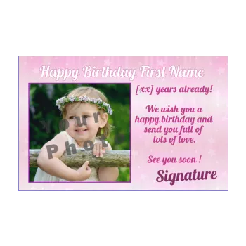 happy birthday card princess girl kid rose 