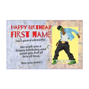 happy birthday card boy dance kid red 