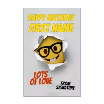 happy birthday card kid smiley yellow 