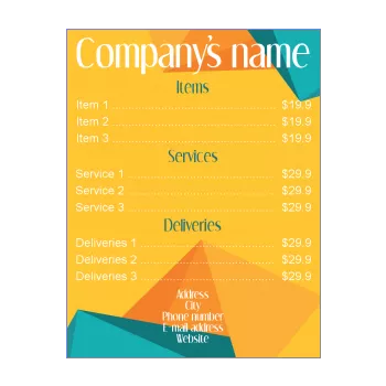 poster list price abstract blue orange yellow 