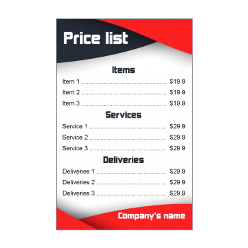 Price List Template Printable Price Sheets Greetings Discount