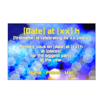 birthday card invitation party blue 