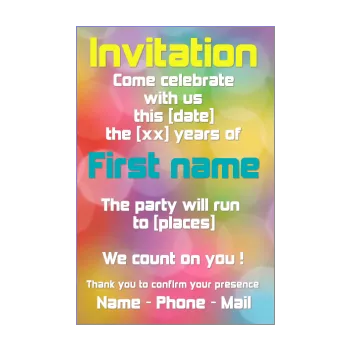 birthday card invitation party light 