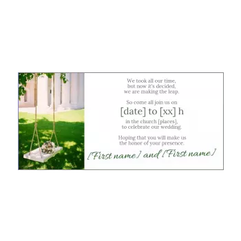 wedding announcement invitation garden green white 