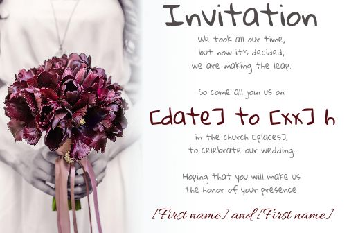 Wedding Announcement Flower free template