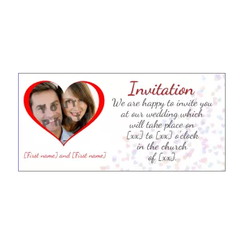 wedding announcement invitation heart red 