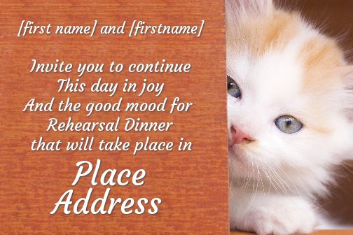 Wedding Dinner Cat free template