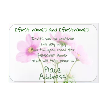 wedding card invitation dinner flower rose white 