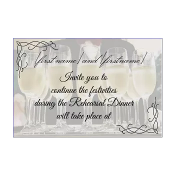 wedding card invitation dinner champagne alcohol 