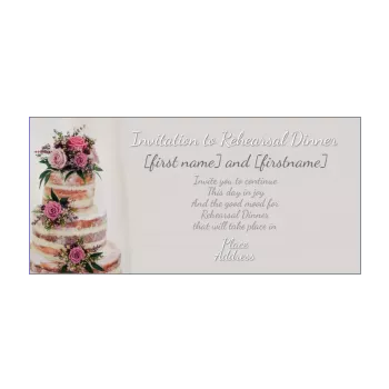 wedding card invitation dinner cake grey 