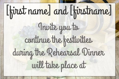 Wedding Dinner Alcohol free template