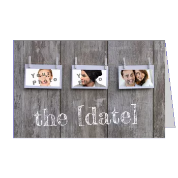 Wedding Announcement Wood with photo template