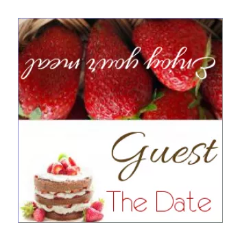 label place card table fruit cake chocolade red 