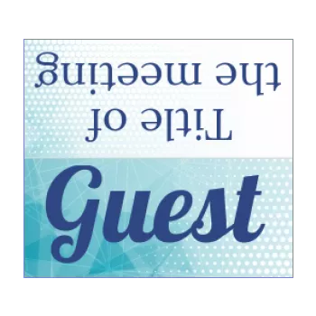 label meeting place card seminar table blue 