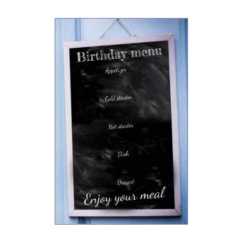 birthday menu blue slate 