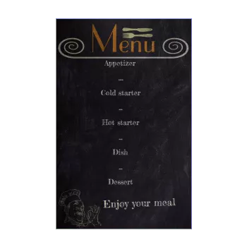 birthday menu black slate 