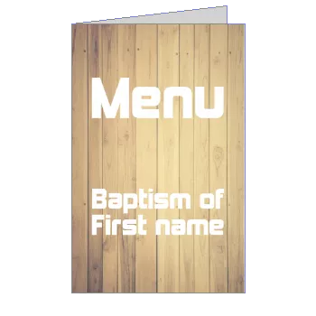 Menu Baptism Brown Wood template