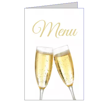Menu Baptism Champagne White Wine template