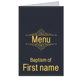 Menu Baptism Elegant Grey Orange template