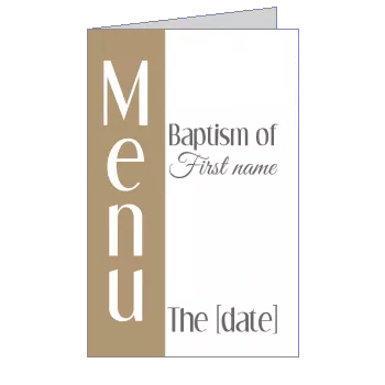 Menu Baptism Table Brown template