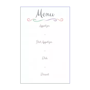 menu baptism white 