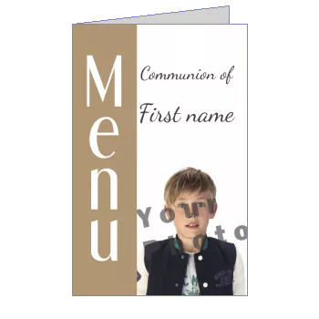 Menu Communion Brown with photo template