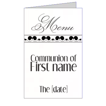 Menu Communion Black White template