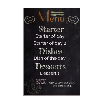 card menu restaurant black slate 