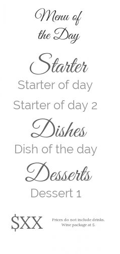 Card Menu Restaurant Elegant White free template