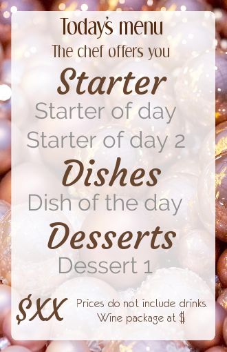 Card Menu Restaurant Christmas Golden free template
