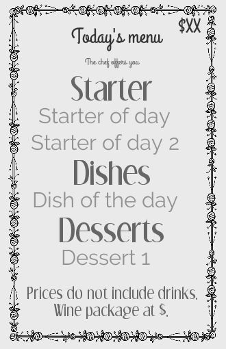 Card Menu Restaurant Grey free template