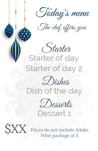 Card Menu Restaurant Christmas Ball free template