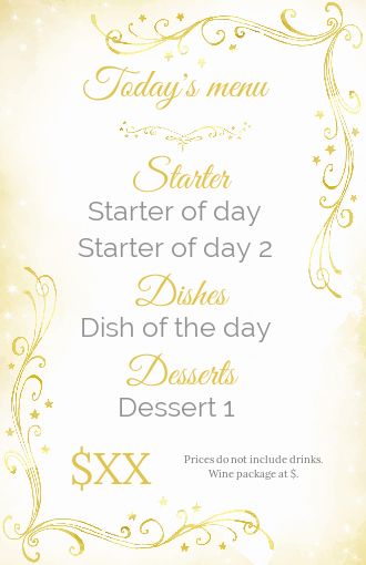 Card Menu Restaurant Golden Star free template