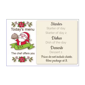 card menu restaurant christmas drawing santa claus 
