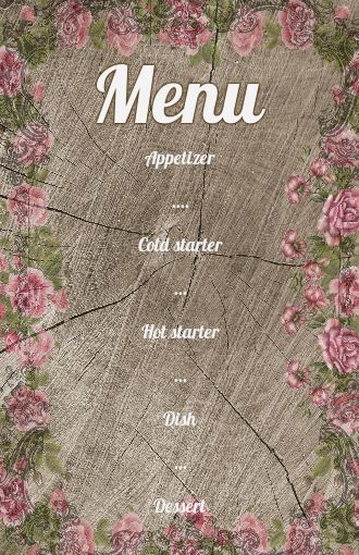Wedding Menu Brown Flower Rose free template