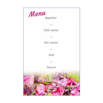 wedding menu ring flower rose 