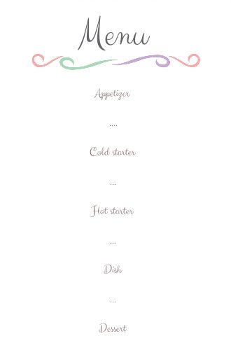 Wedding Menu White free template