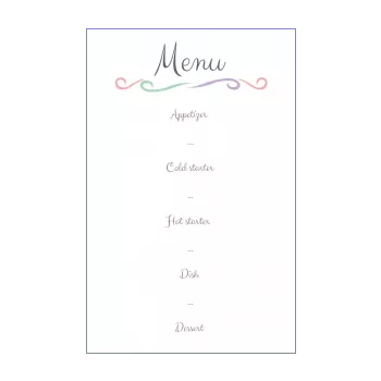 wedding menu white 