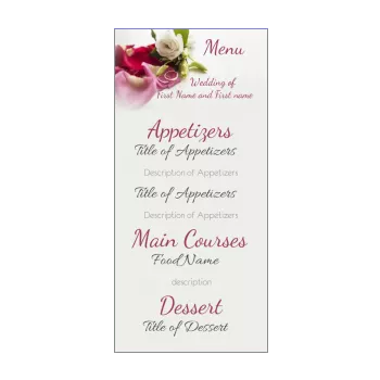 wedding menu ring flower mauve 