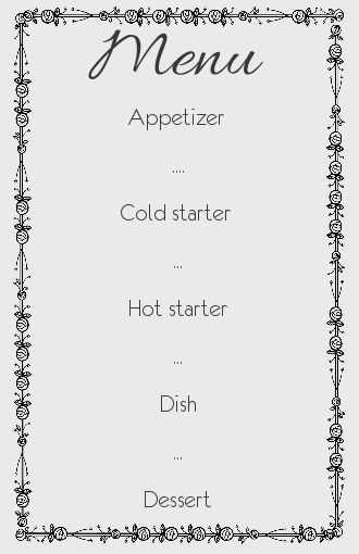 Wedding Menu Grey free template