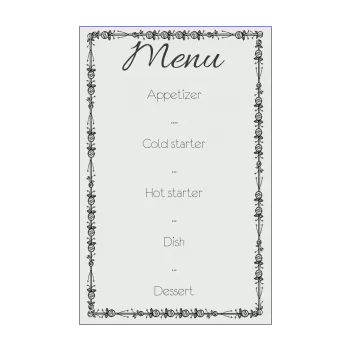 wedding menu grey 